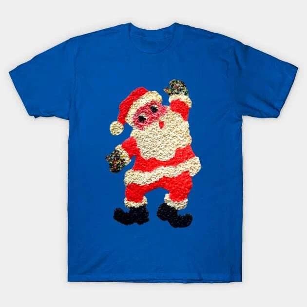Vintage Melted Plastic Santa Made in Australia T-Shirt 3XL