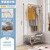 Floor Standing Bedroom Mobile Coat Rack Indoor Drying Storage Shelf Clothes Organizer with Hooks Homewear Hanger
