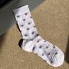 Ladies Spring and Summer Thin Love Crystal Silk Auricle Lace Breathable Cylinder Stack Socks