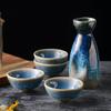 Keramiskt sake-set i japansk stil med 4 koppar Retro Minimalistisk Servis Hemmabruk
