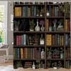 1 Stück Europäischer Retro Bücherregal Druck Duschvorhang Trennwand Sichtschutz Hängender Badezimmervorhang Mit Haken Dekoration Vorhang