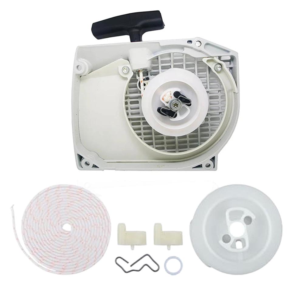 1Set MS460 Recoil Starter Assembly With Rope & Pulley Kit 1128 080 2104 1128 080 2100 Garden Tool Accessories