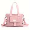 New fashionable women's bag, large capacity versatile solid color handbag, zipper closure, simple casual canvas crossbody bags