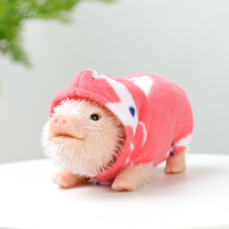 1 Set Lifelike Newborn Pig Doll 12.2Cm Silicone Piglet Soft Cute Mini Realistic Animals With Accessories Decompression Toy