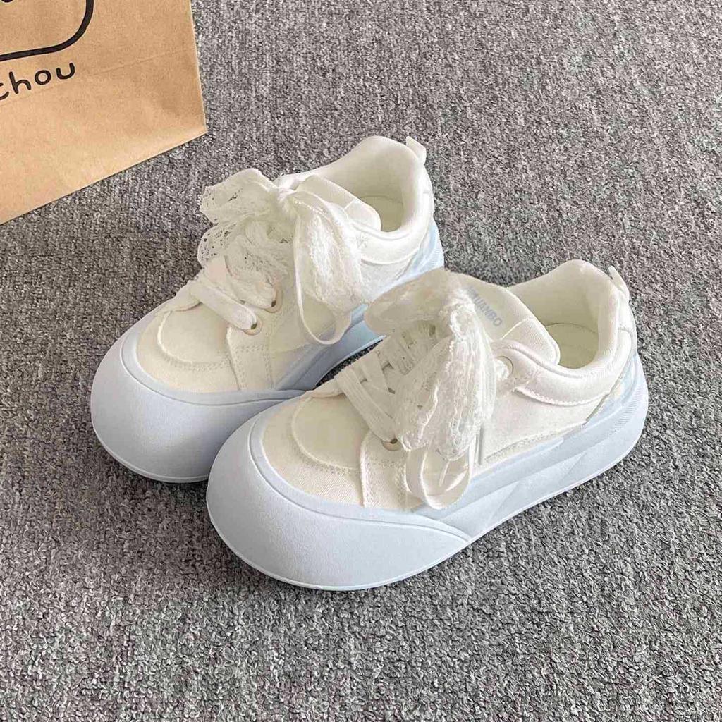 Girls style thick baseplate shoes women's new summer breathable little white shoes children ins trendy versatile bread shoes