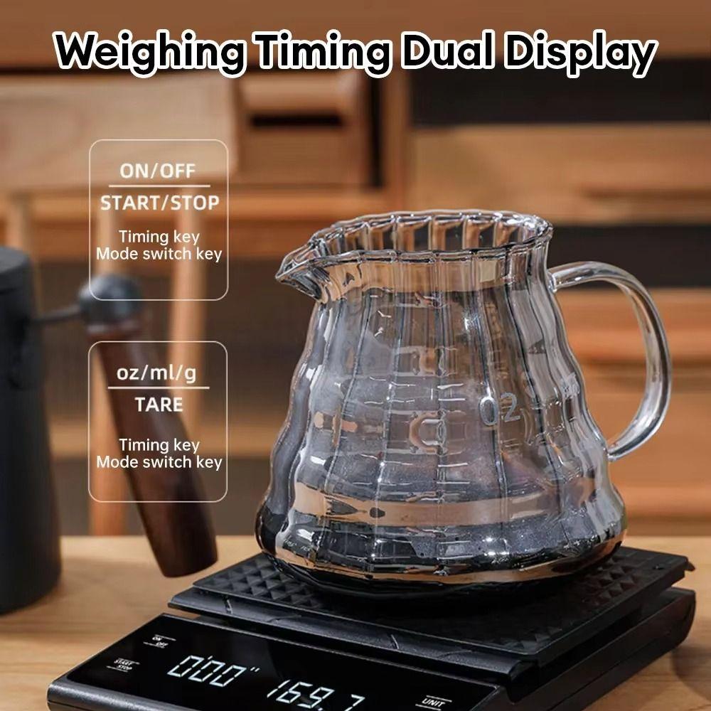 Hot LCD Display Kitchen Scales With Timer 3Kg/0.1G Electronic Scale Pour Over Drip High Accurate Espresso Scale Home Kitchen