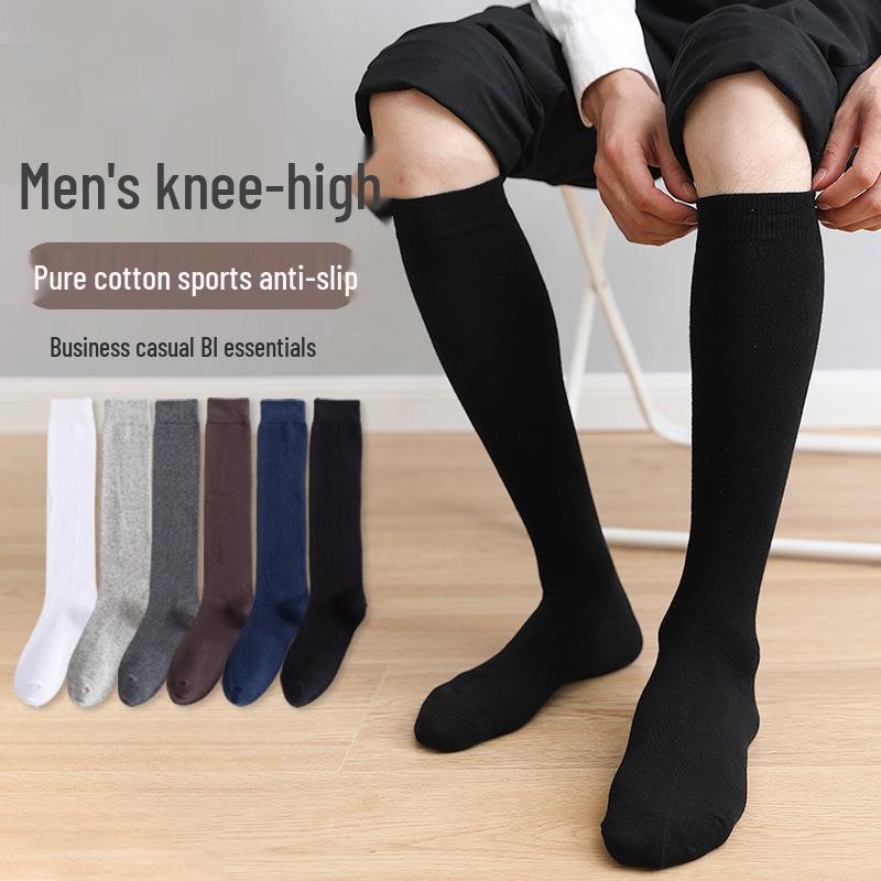 

Men s Black Breathable Knee-High Socks for Spring/Summer One Size чорний