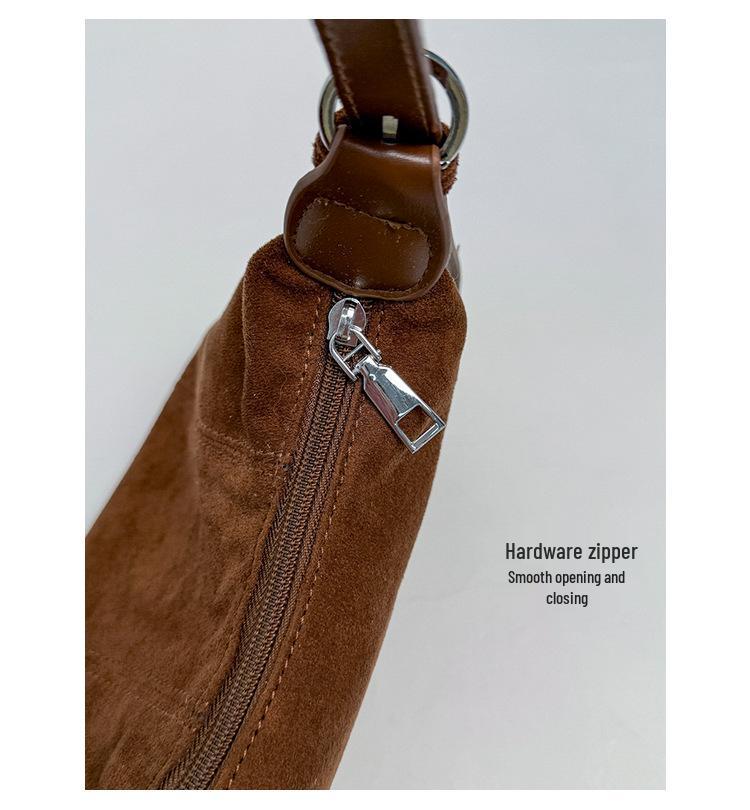 Women's Suede Shoulder Bag: Versatile, Fashionable Crossbody & Underarm Design