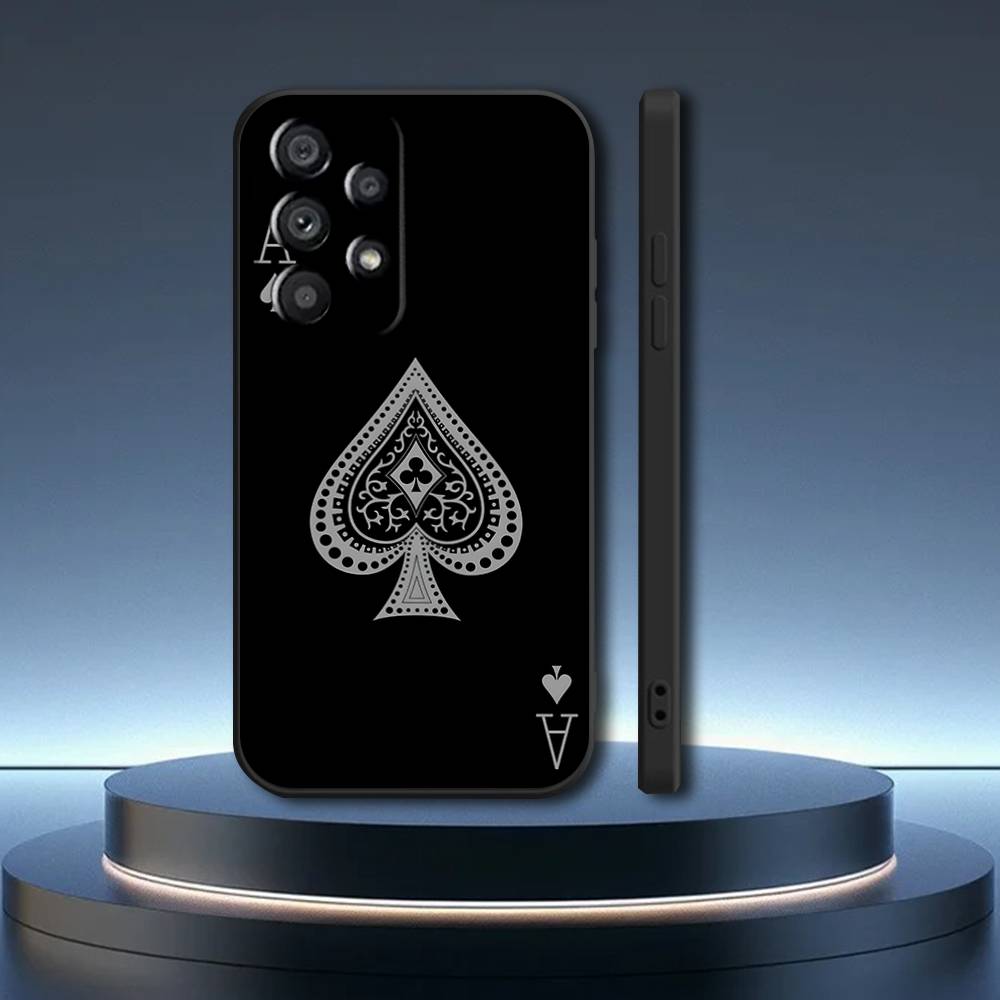 Ace of Spades Poker Phone Case  For Samsung Galaxy A73,31,32,72,41,53,52,71,22,5G,Note,J7,8,9 Soft Black Cover
