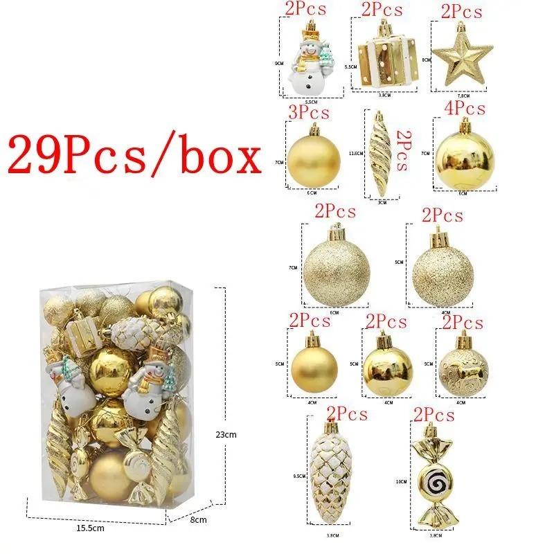 20/29 szt. Wiszące na choinkę Ozdoba świąteczna kula do dekoracji domu pokoju Nowy Rok Navidad Wisiorek Kula Prezent Akcesoria DIY