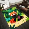 Cute Red Panda Cartoon Jungle Design Carpet for Kids Room Decor Suitable for Use As an Anti-slip for Living Room Bedroom Sofas