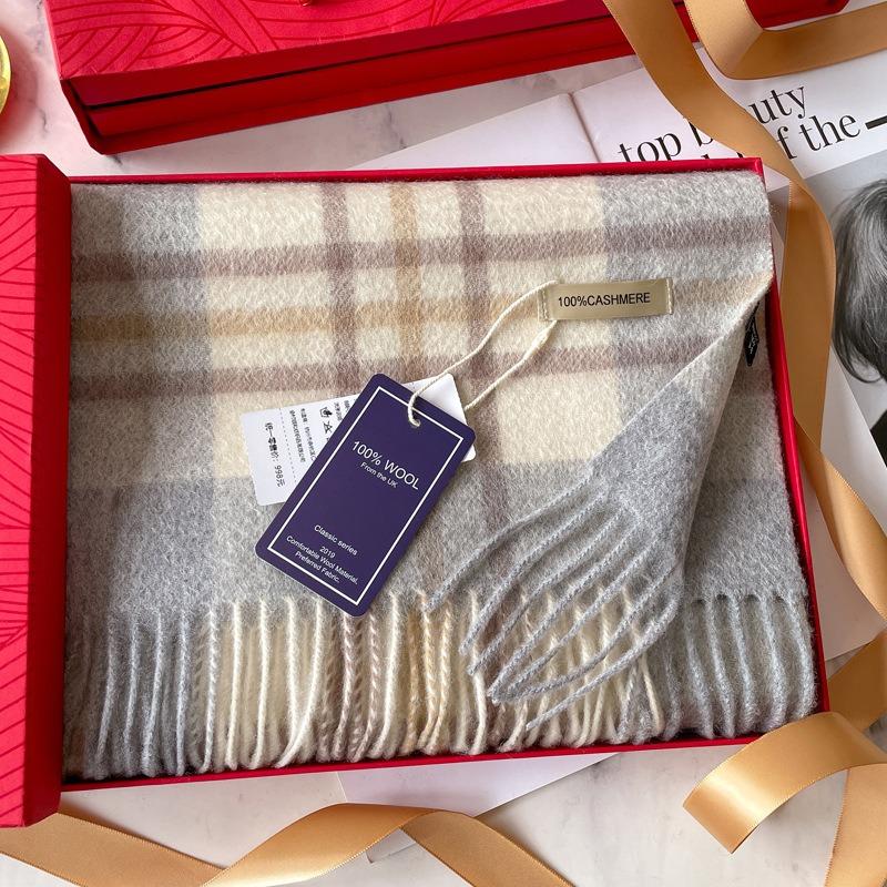 100 Albas cashmere white scarf for women's winter new couple thickened dual-purpose warm scarf