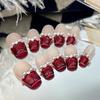 Fashionable Red Nail Art Stickers Xs S M L Sizes Handcrafted Beauty Chinese Brand Elevate Your Style