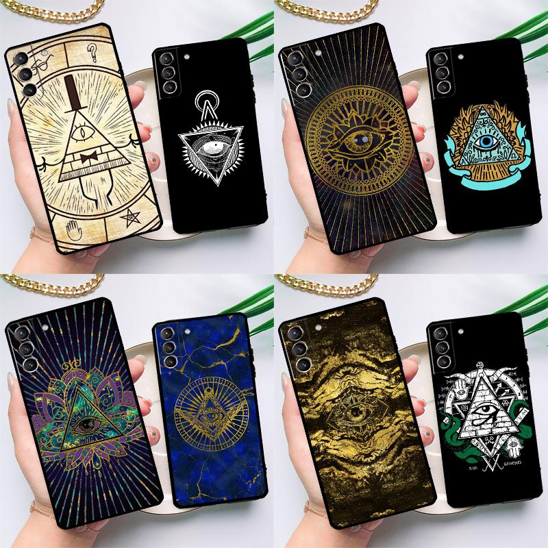 

Pyramid Eye Symbol Case For Samsung Galaxy S23 S22 S20 S21 Ultra S8 S9 S10 Note10 Plus Note20 Ultra S20 FE Cover