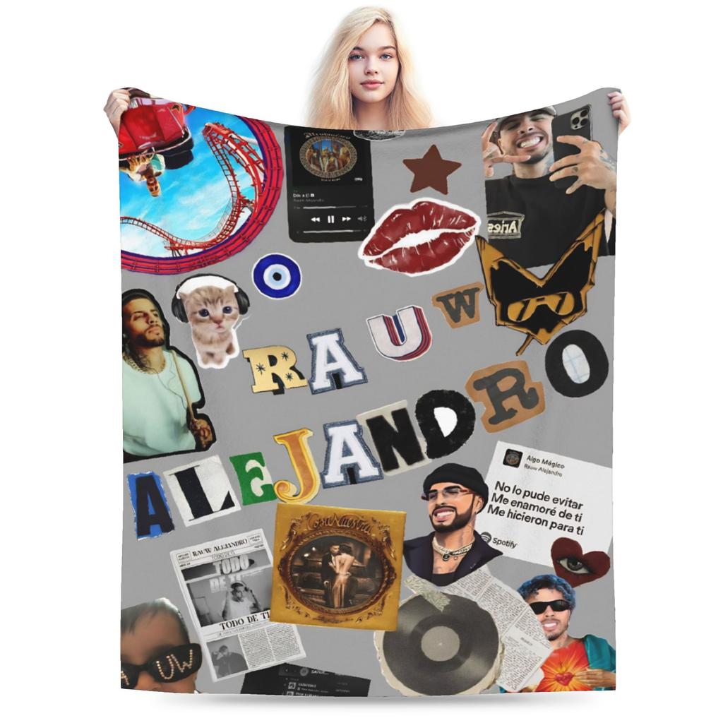 Stilvolle Rauw Alejandro Sänger Rapper Decke Super Weicher Samt Bequeme Überwurfdecken Maschinenwaschbar