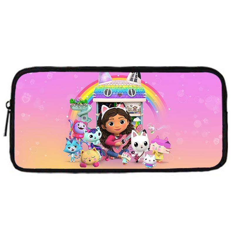 Schattige Gabby's Cartoon Poppenhuis Kinder Schoolrugzak met Lunchtassen, Etuis, Schooltassen voor Jongens Meisjes Beste Cadeau