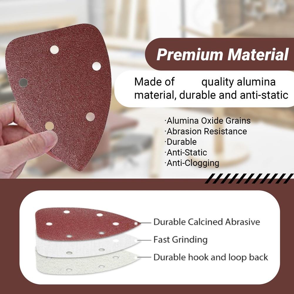 Multi Tool Sanding Pads, 60 Pcs Mouse Detail Palm SanderPads, 5 Hole Sanding Sheets Assorted for Sander SandersPads