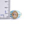 Nidin Charming Zircon Grid Stripe Oil Dripping Creative Retro Ring 7 Colors Open Adjustable Popular Jewelry Party Holiday Gift