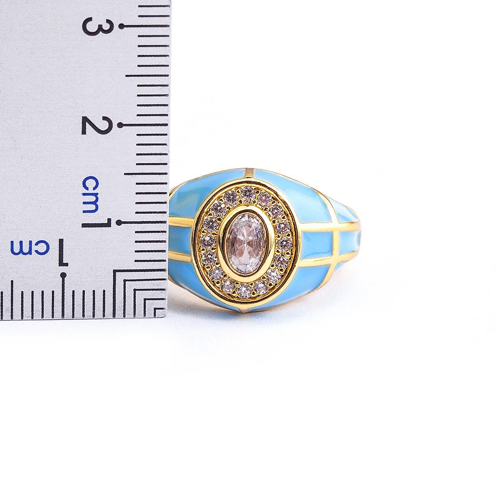 Nidin Charming Zircon Grid Stripe Oil Dripping Creative Retro Ring 7 Colors Open Adjustable Popular Jewelry Party Holiday Gift