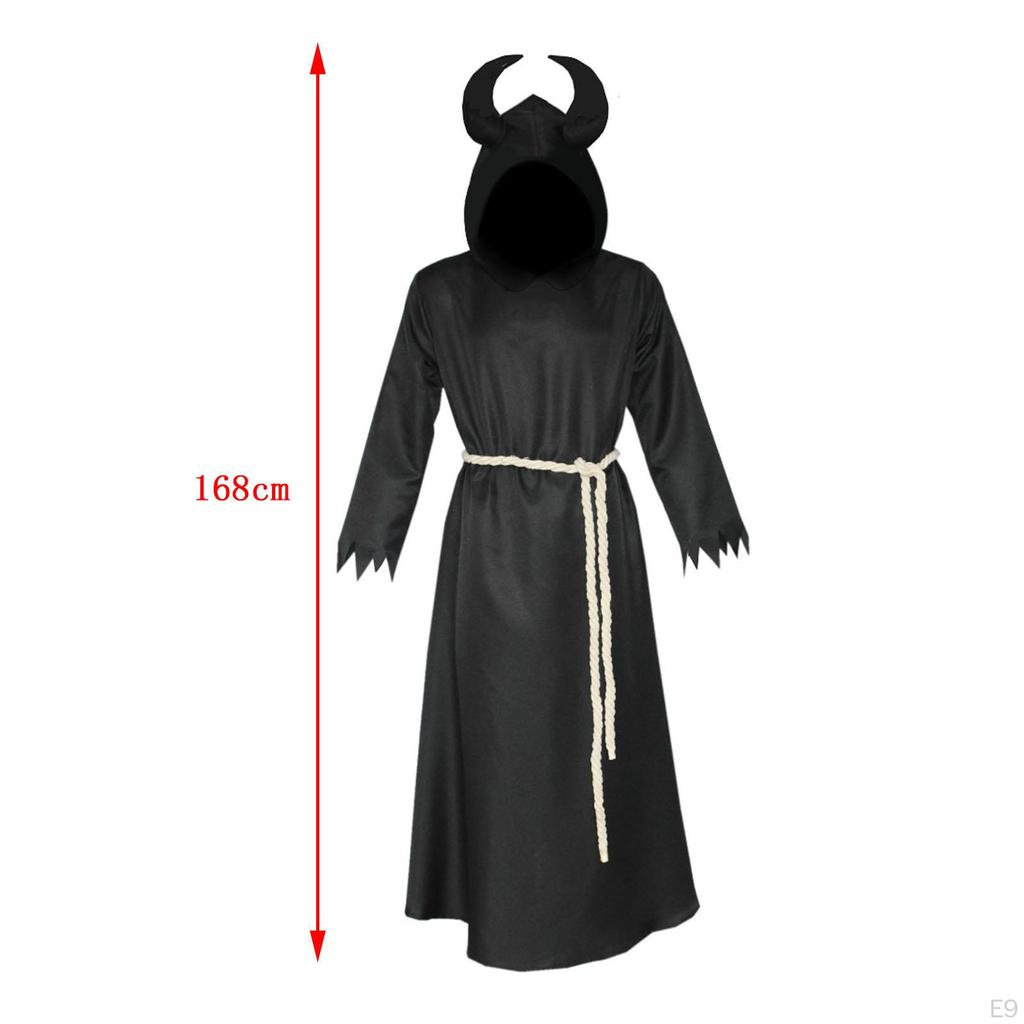 Cosplay Costume Robe with Hood Dress up Hooded Uniform Knight Witch Cape for Carnival Party