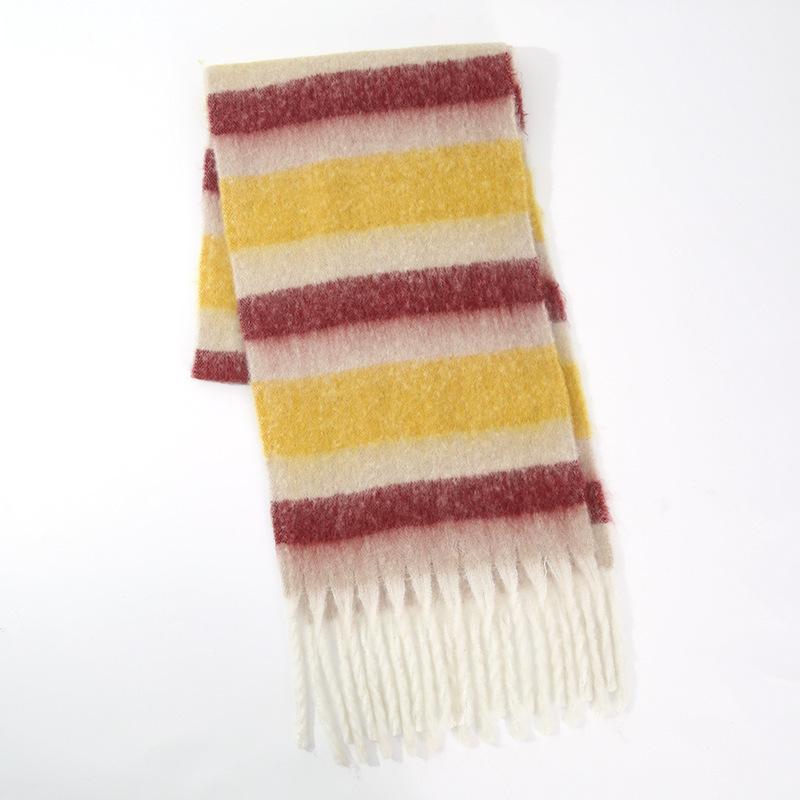 Imitation Cashmere Scarf for Women Winter Warm Thickening New Solid Color Scarf for Men Thick Tassel Woolen Scarf