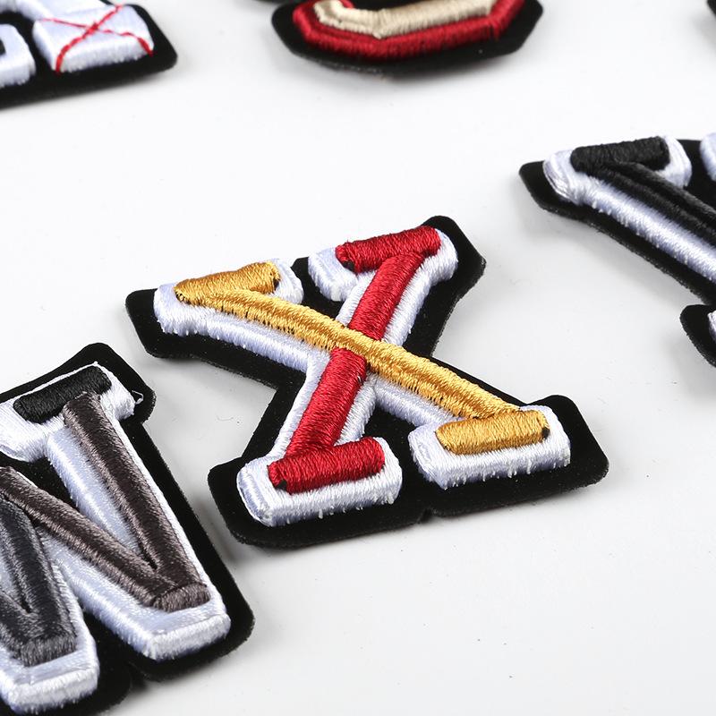 Duoku Embroidery 26 English Letters Three-Dimensional Embroidery Hat Emblem Badge Ironing Velcro Patch Clothing Accessories Cloth Sticker