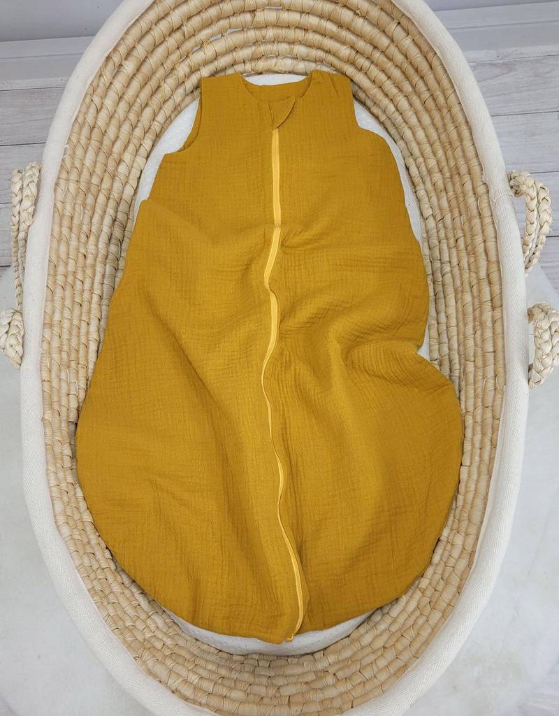Muslin Rounded Sleeping Bag for Children M 6-12 Months Summer TOG 1.0 - Mustard