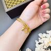 Vintage Three-Ring Lotus Seedpod Bracelet Women's 24K Gold AU999 - Lucky Meaning, Ideal Gift for Friends