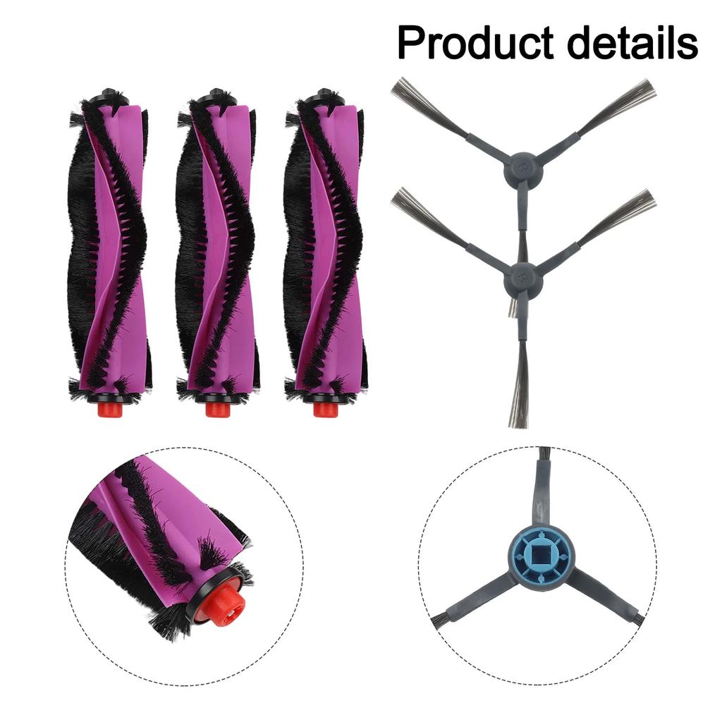 For EUREKA V15 Pro For EUREKA J15 For Ultra J15 For Ultra-WH Robot Main Brush Side Brushes Vacuum Cleaner Kits To Replace