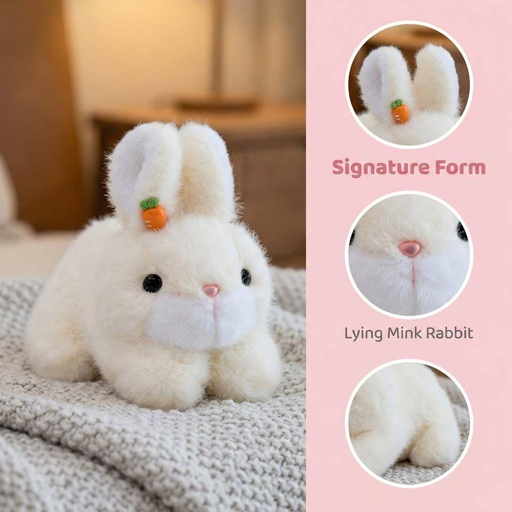 Fluffy Big Ear Rabbit Plush Toy Interactive Stuffed Animals Rabbit Toy Birthday Parties