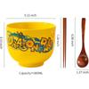 Ceramic Cartoon Anime Dinnerware Set, Includes 16 oz Ramen Bowl and Wooden Chopsticks and Spoon.color-4