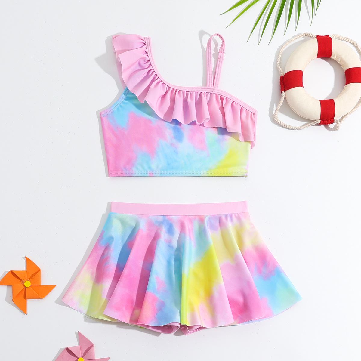 

Радужный купальник-двойка для девочек 2024 - Модный купальник в стиле платья принцессы для детей 140 (suggested weight 27.5-34 kg)