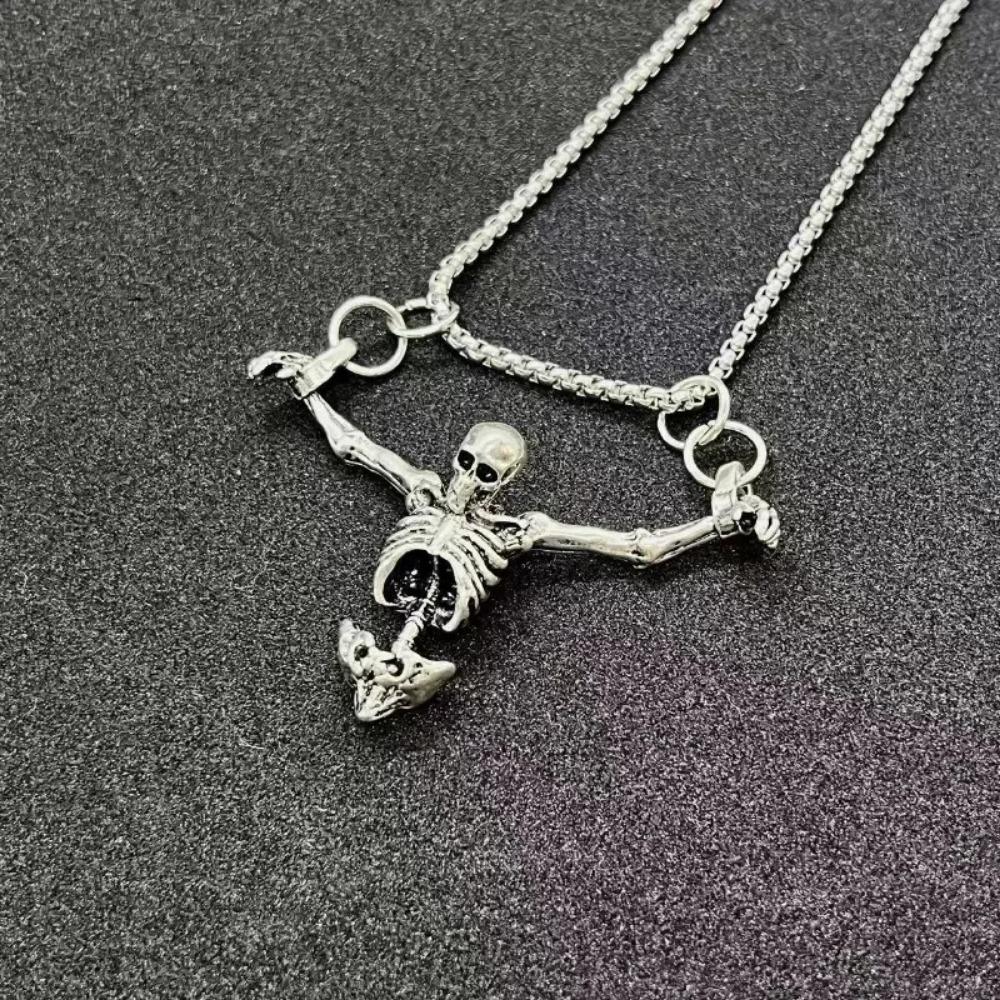 

Punk Style Punished Man Skull Pendant Necklace Men Vintage Creative Hip Hop Personalized Necklace