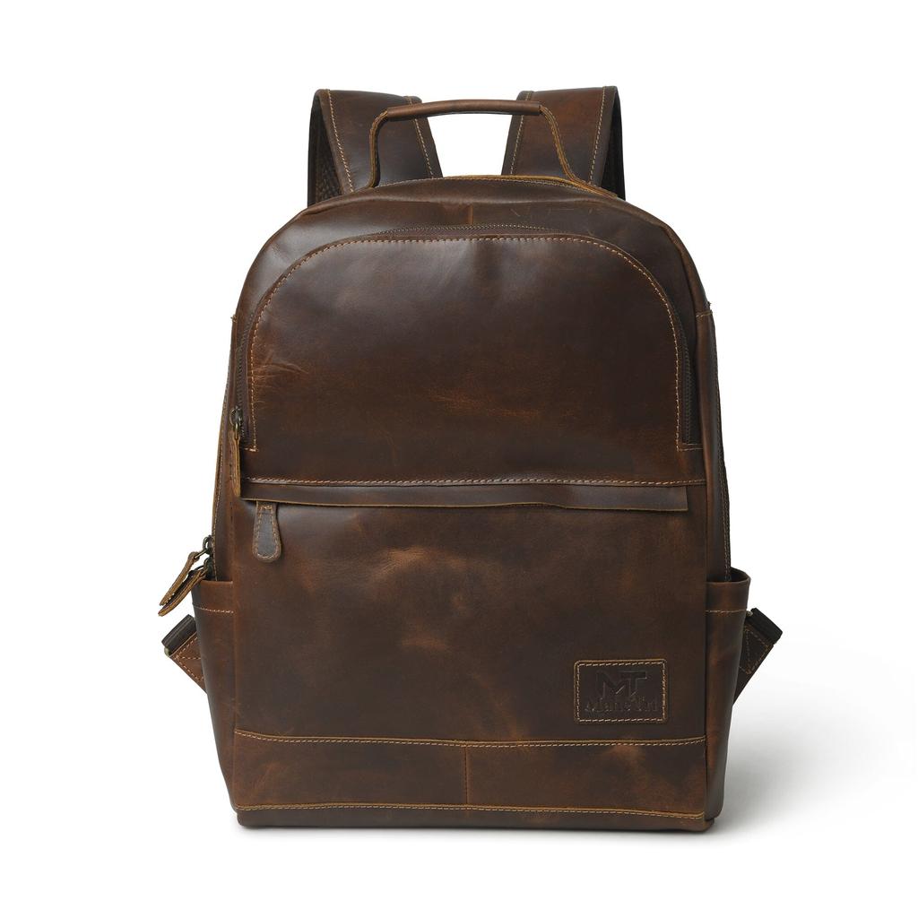 MaheTri Cambridge Unisex Buffalo Leather Backpack Genuine Leather Bag For Everyday Use