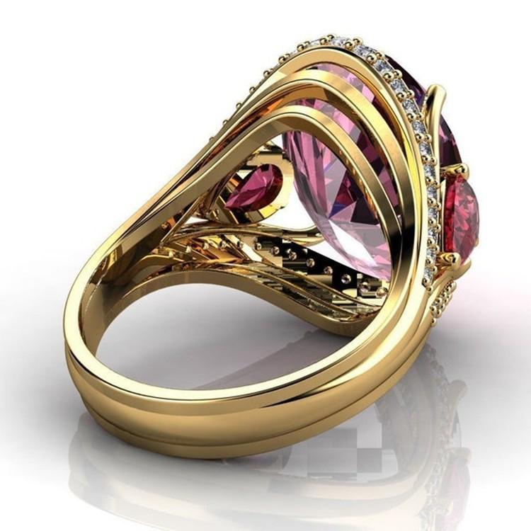 Viya Is On Sale, Large Pink Zircon Ring With Diamonds In Phnom Penh, And Direct Supply Of Exquisite Women'S Jewelry.