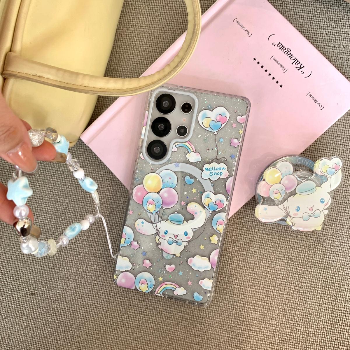 Роскошный блестящий розовый Dream Sanrio Магнитный чехол для телефона Magsafe Для Samsung Galaxy S26 Ultra S25 S24 Plus S23 FE Держатель Чехол Galaxy S23+ gray