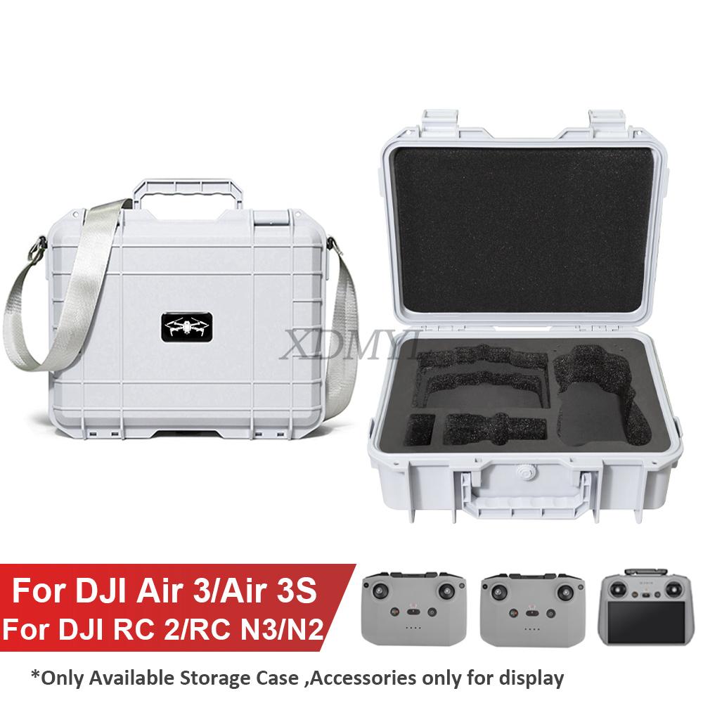 

Explosion-proof Safety Box Suitcase Large Capacity Carrying Case With Strape Hard Shell For DJI Air 3/Air 3S Drone Accessories сірий білий колір