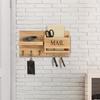 4-in-1 Eingangsbereich Wandregal Briefhalter Haken Rustikal Holz mit Schlüssel Wandmontiert Eingangsbereich Organizer