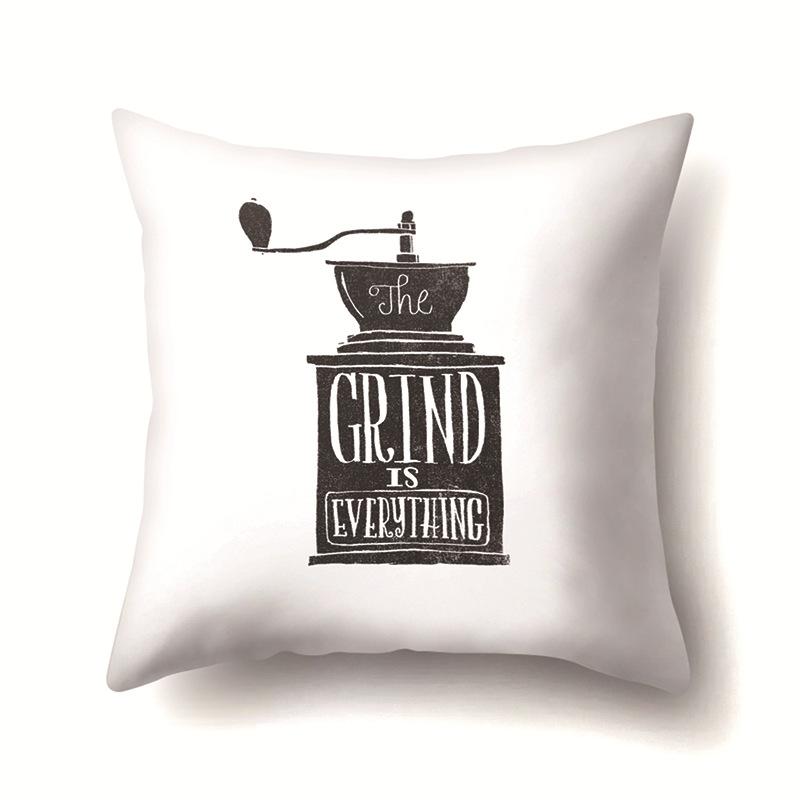 Nordic Style Ins Illustration Graffiti Polyester Pillowcase Car Decoration Home Printed Waist Rest Pillowcase