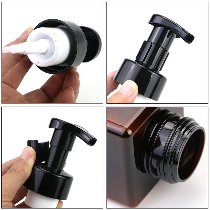 Square Transparent Foam Bottle Liquid Soap Whipping Mousse Point Bottled Shampoo Bath Gel Foam Storage Bottle