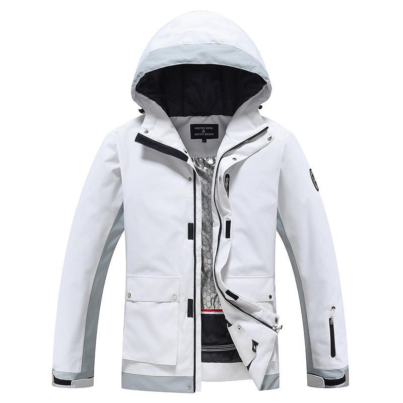 Jaquetas de esqui para homens e mulheres ao ar livre à prova de vento impermeável snowboard jaqueta respirável quente multi-bolsos jaqueta de esqui unissex capuz casaco de neve