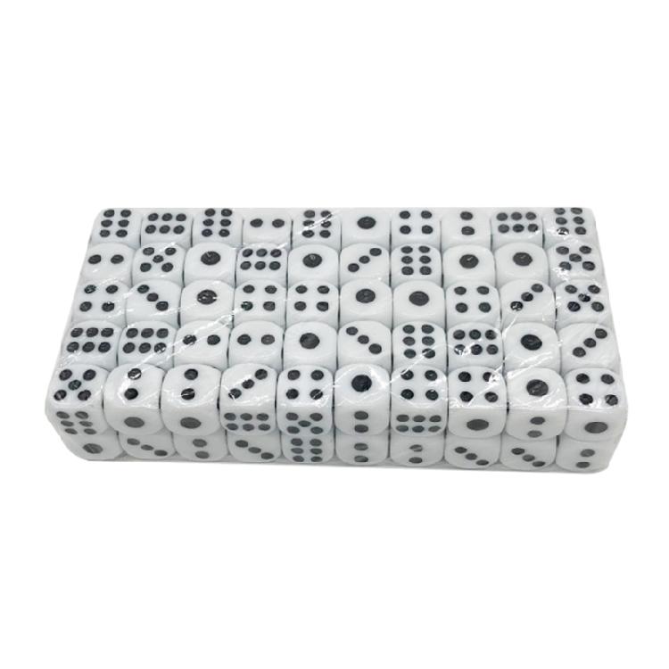 

100Pcs Acrylic Mult Sided Dices Round Corner Dices Mult Sided Table Game Dices Math Counting Teaching Tool Enduring 1 білий