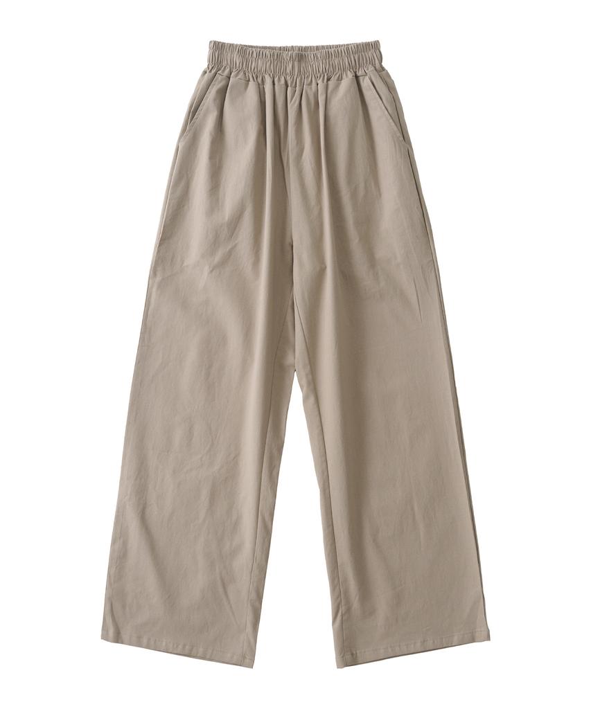 ANALOG MOOD Linen-Like Wide Pants (Beige)