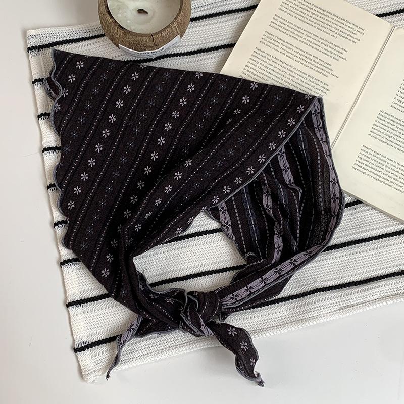 

Triangle scarf scarf women s spring and summer new cotton and linen floral headband versatile bag head scarf headband women s silk scarf