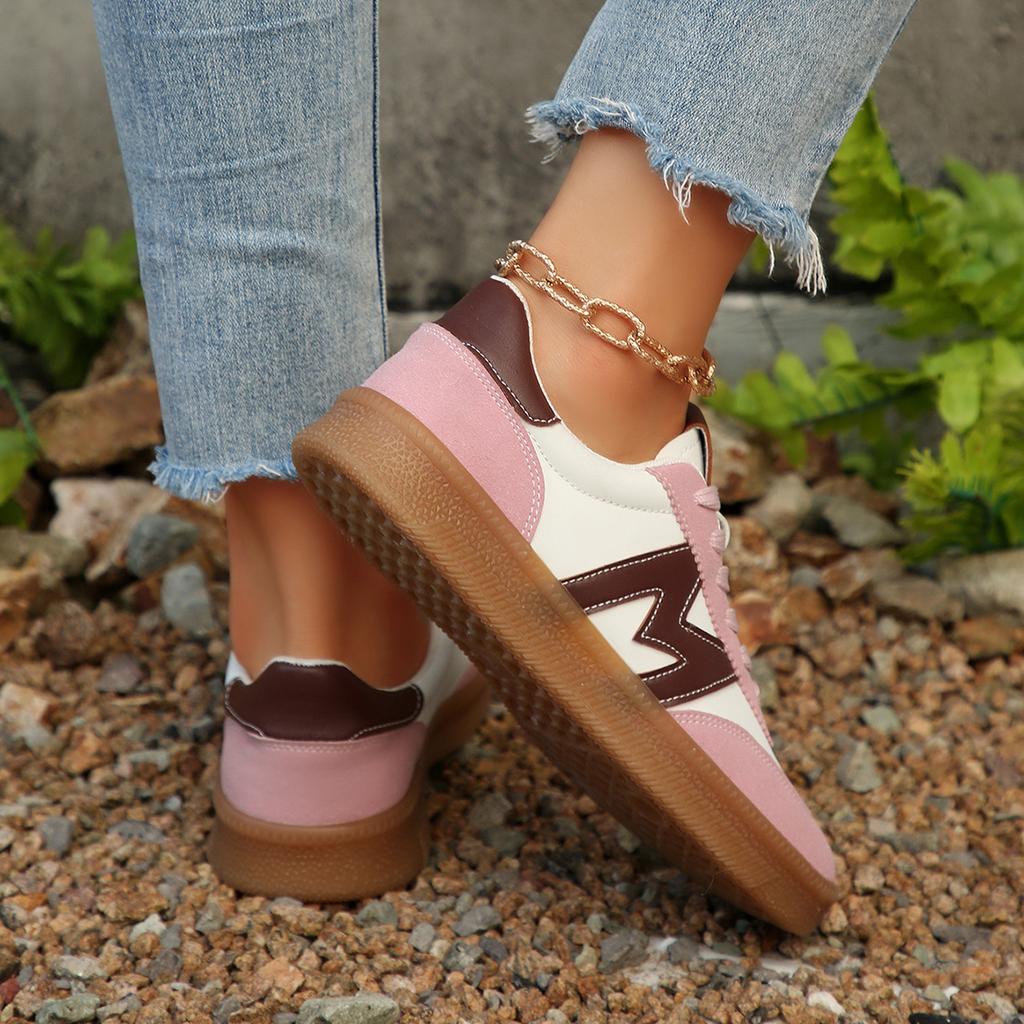 New Women Flats Shoes Outdoor Light Comfort Lace-Up Vulcanized Shoes Faux Leather Anti Slip Tennis women Sneakers size 36-42