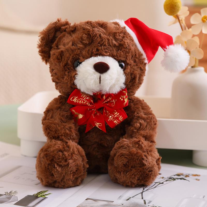Cute Christmas Teddy Bear Doll Plush Teddy Bear Hug Bear Doll Children's Companion Soothing Ragdoll Doll