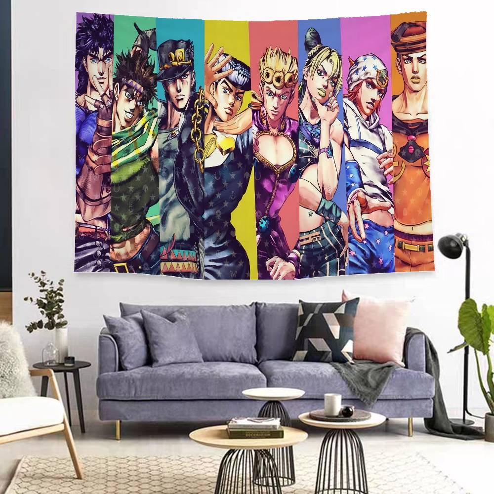 JoJo Bizarre Adventure Tapestry Art Printing Cheap Hippie Wall Hanging Bohemian Wall Tapestries Mandala Art Home Decor
