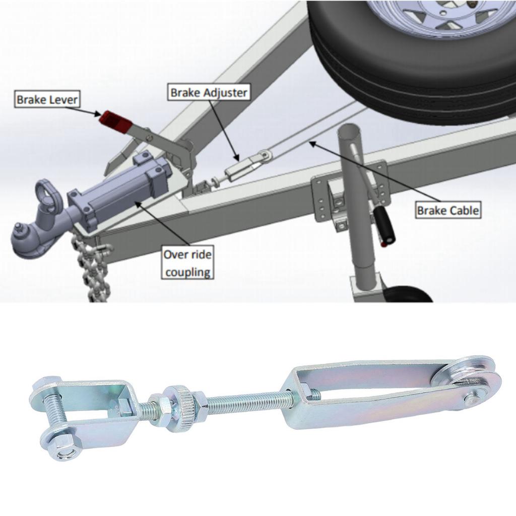 Carbon Steel Galvanized Trailer Park Hand Brake Cable Adjuster 240mm Long for Caravans Boat And Car Trailers
