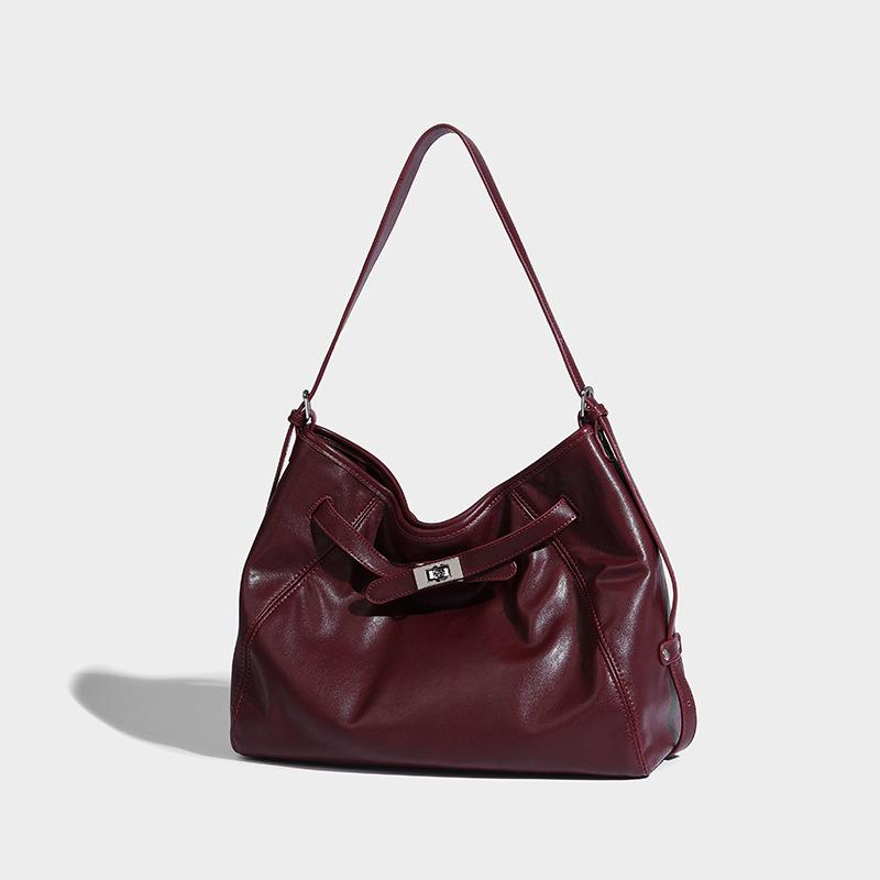 2024 Fall/Winter New Soft Minimalist Style Fashionable Versatile Large Capacity Bucket Bag for Students, Single Shoulder Underarm Bag for School