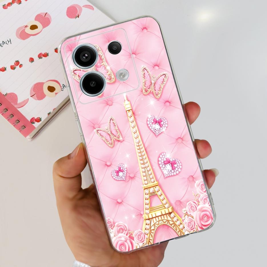 For Xiaomi Poco X6 Pro 5G Case Cute Cat Butterfly Painted Cover Soft Silicone Phone Case For Xiaomi Poco X6 Pro PocoX6 5G Fundas